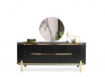Modern sideboard stainless steel furniture sideboard dresser cabinet black new